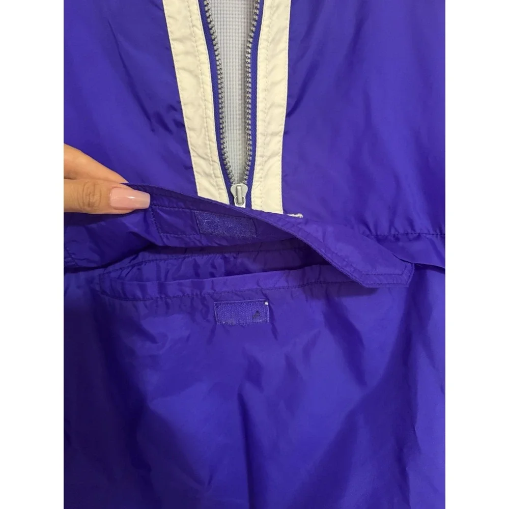 VTG 90s y2k FILA Colorblock Spell Out Hooded Anorak Jacket Pullover Sz S Purple - Picture 5 of 10